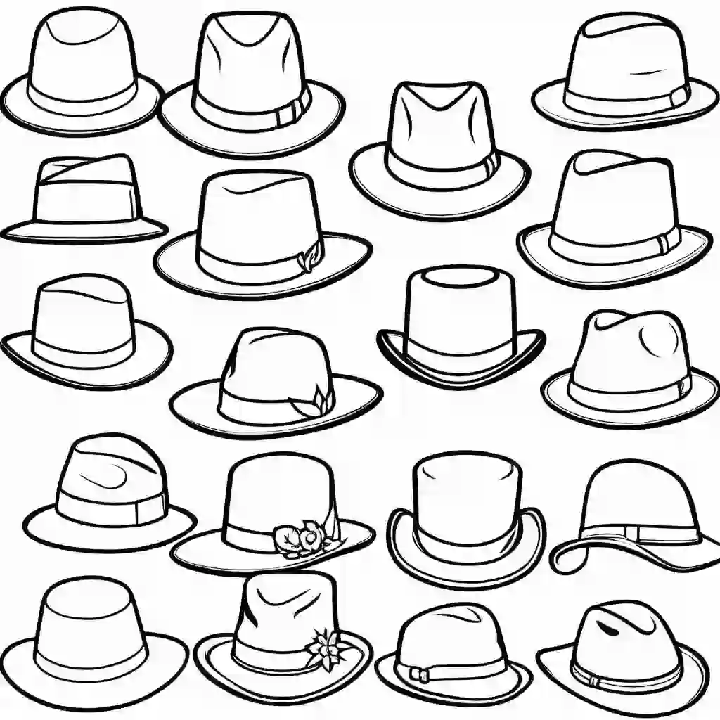 Hats coloring pages